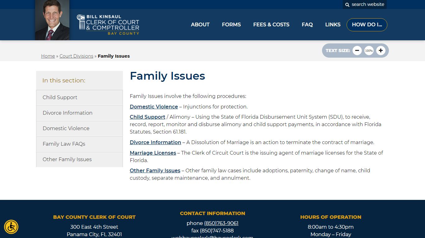 Family Issues - Bay County Clerk of Court